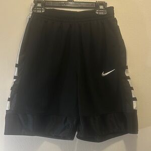 Nike Black and White Basketball Shorts with Vertical Stripes